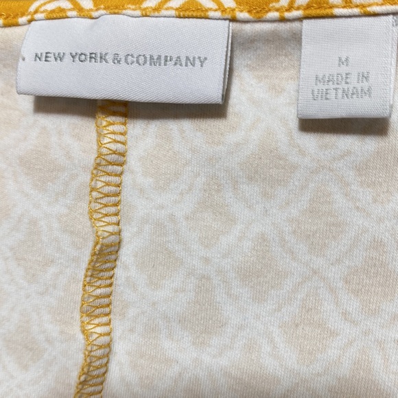 🌷New York & Company Yellow Pattern Sleeveless Fit & Flare Dress M - Picture 8 of 10